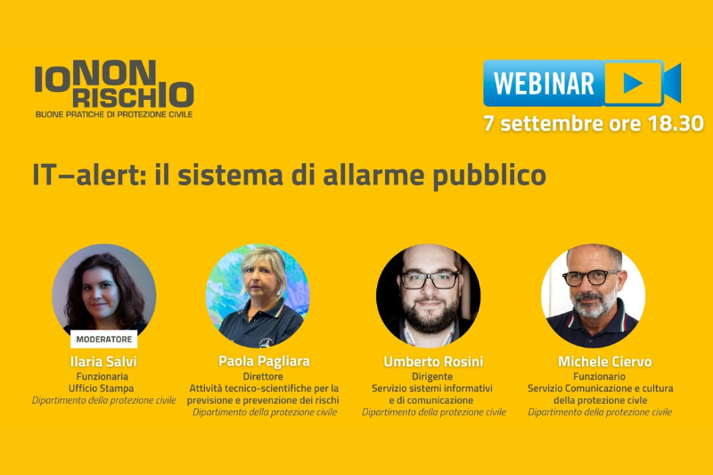 Webinar Io non rischio "IT-alert: il sistema di allertamento pubblico"