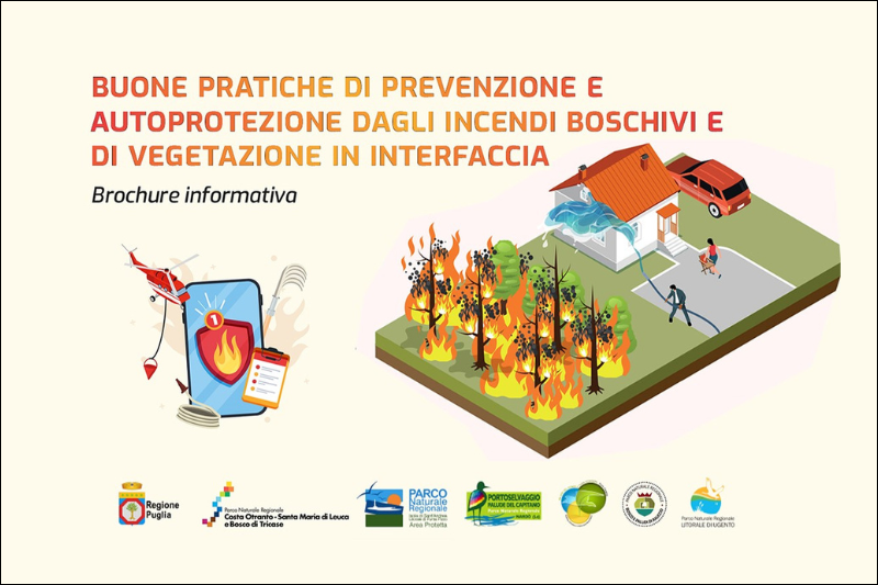 Locandina della guida " Buone pratiche di prevenzione e autoprotezione dagli incendi"