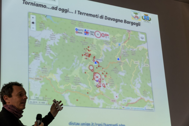 Un momento dell'incontro "Il terremoto dove nessuno se lo aspettava: Bargagli e Davagna"