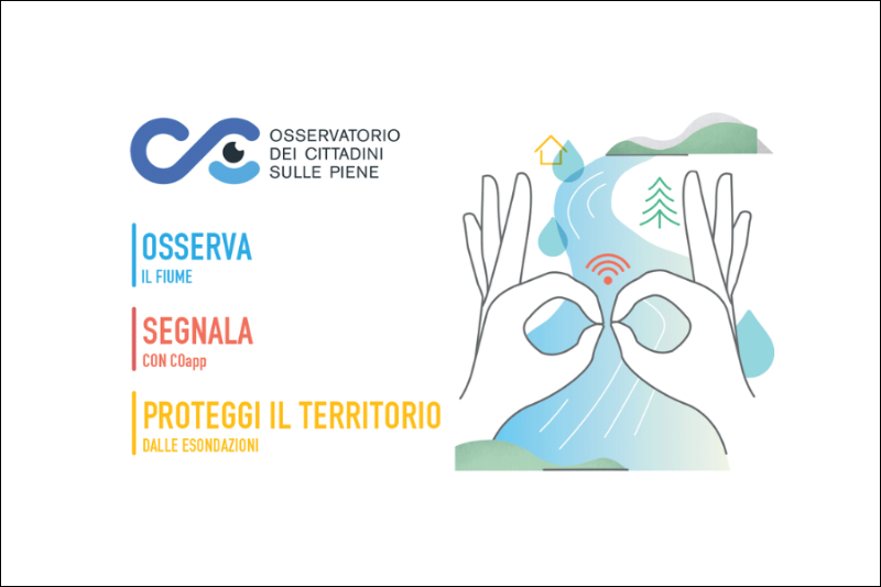 Locandina dell'Osservatorio dei cittadini sulle piene